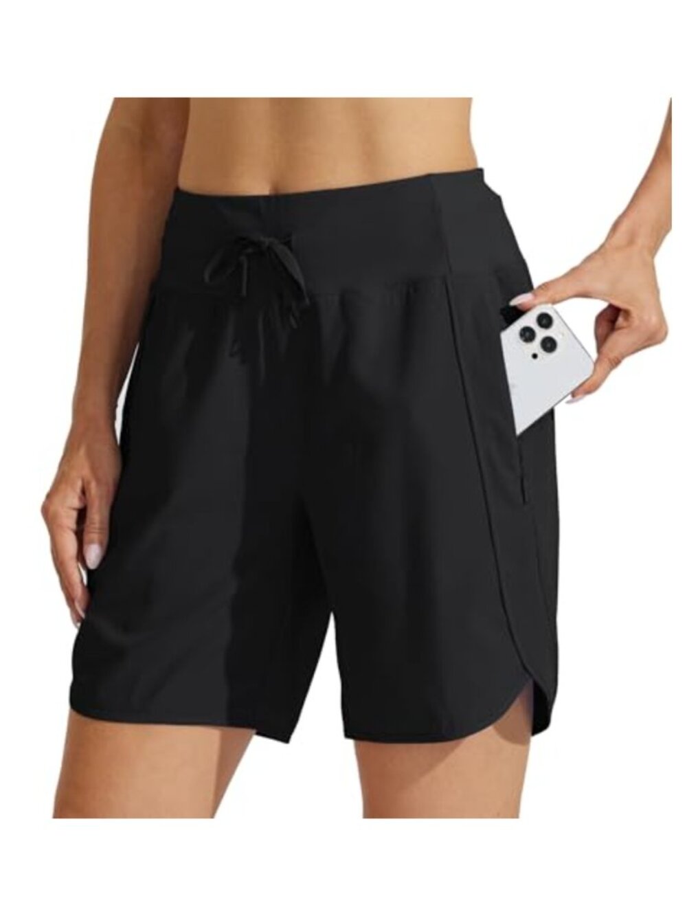 Women's 7" Athletic Running Shorts High Waisted Quick Dry Zipper Pocket